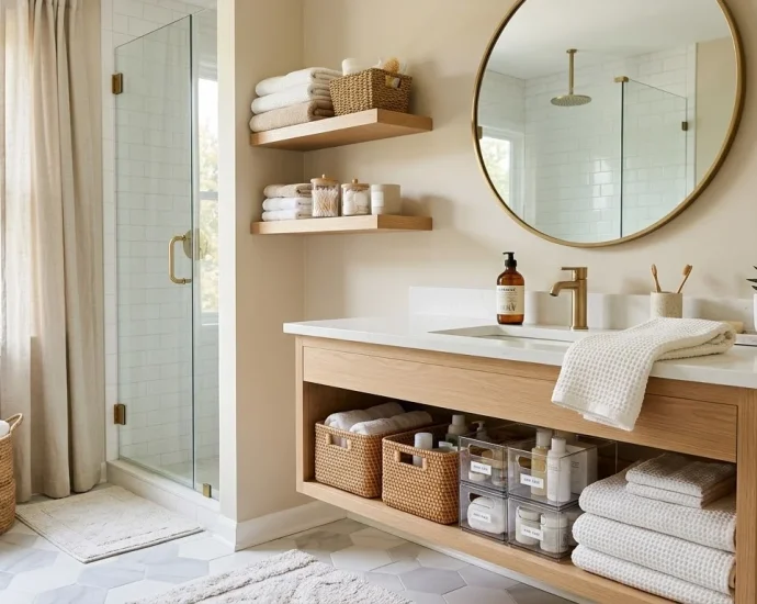 Crowded Bathroom Cabinets - Store Essentials Without Wasting Space